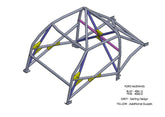 Kit de jaula antivuelco FORD Mustang Notchback International T45. Certificado por la FIA.