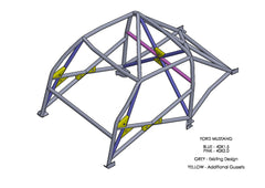 FORD Mustang Notchback International T45 roll cage kit. FIA Certificated