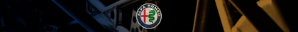 Banner image of a custom roll cage featuring the Alfa Romeo logo