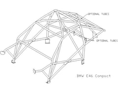 BMW E46 Compact International Multipoint T45 roll cage kit. FIA Certificated