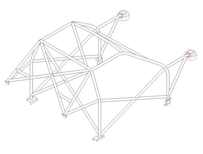 FORD Fiesta Mk3/4 Kit d'arceau CDS multipoints