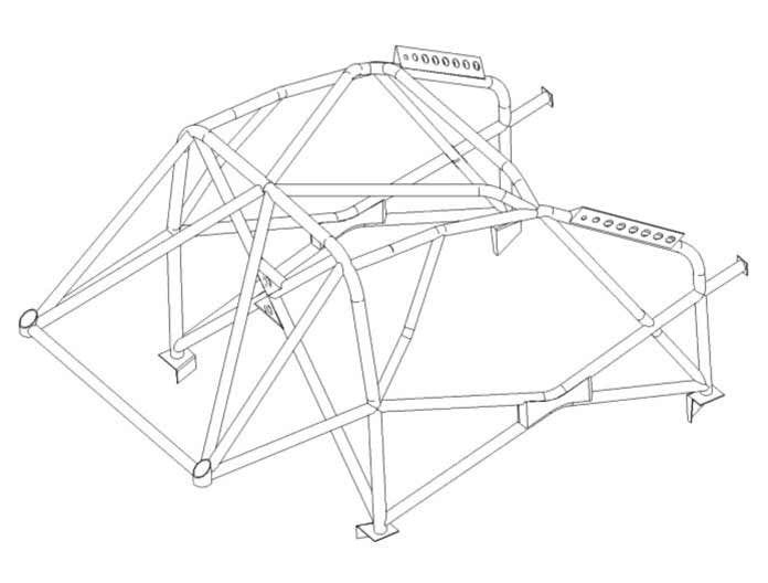 PEUGEOT 107 International Multipoint T45 roll cage kit. FIA Certificated