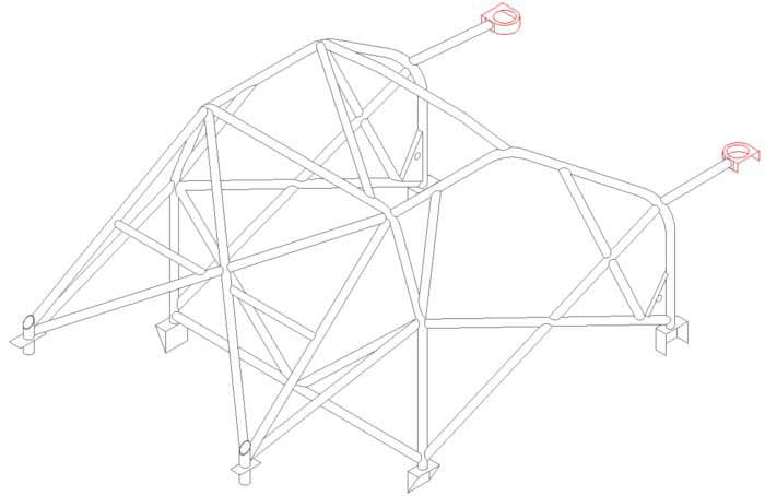 PEUGEOT 206 International Multipoint T45 roll cage kit. FIA / MSUK Certificated