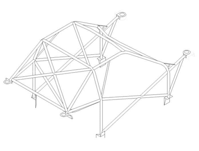 SUBARU Impreza - 2 dr GC8 6 Punkt National CDS Überrollkäfigsatz. MS UK konform